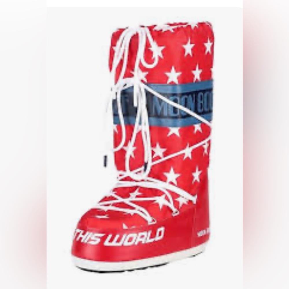 Moon Boot Red Star Pattern Show Winter Boots New - image 4